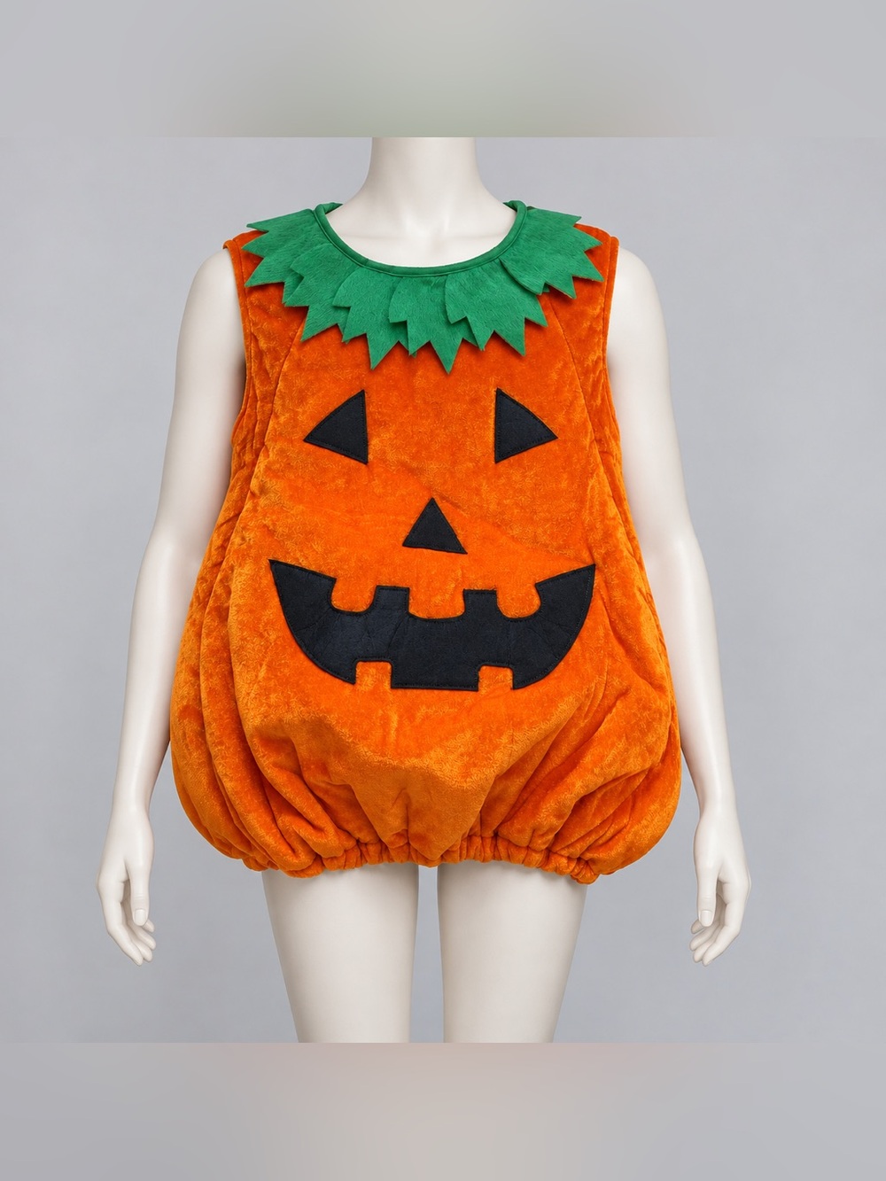 Women’s Pumpkin Costume Medium Plush Jack O Lantern Bubble Tunic